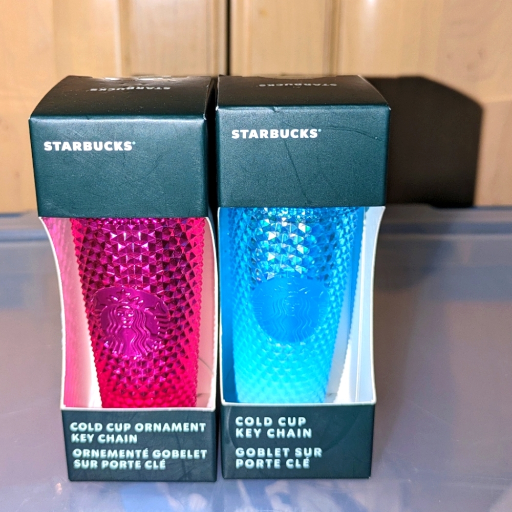 Htf Starbucks keychains pink and blue set of 2. Gifts/ collectibles